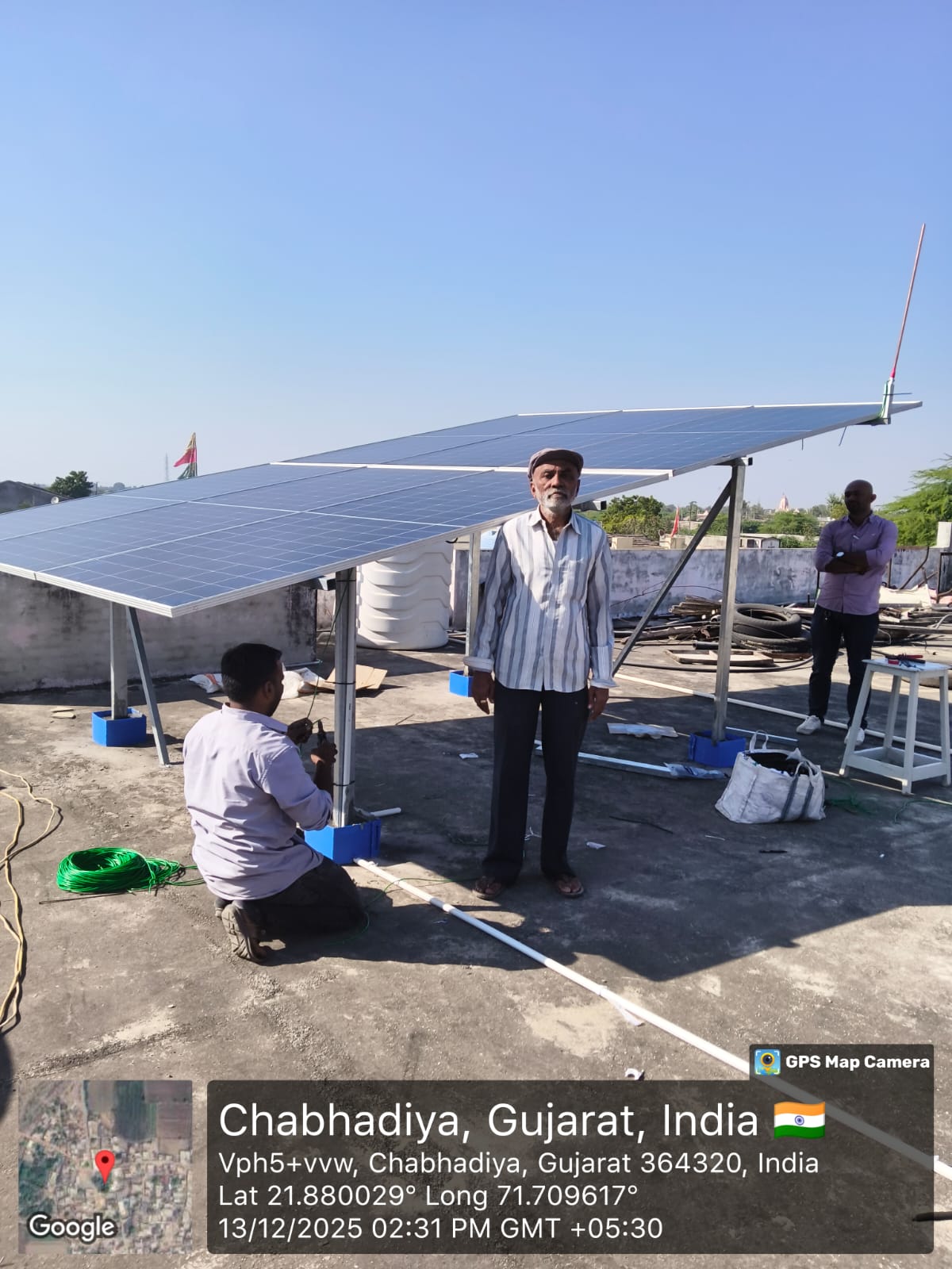 Solar installation in progress in Chabhadiya, Gujarat
