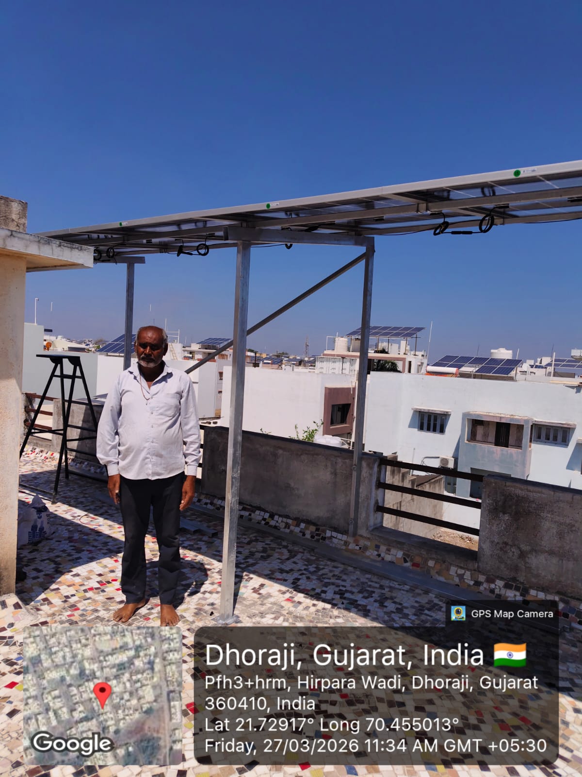 Home rooftop solar system in Dhoraji, Gujarat