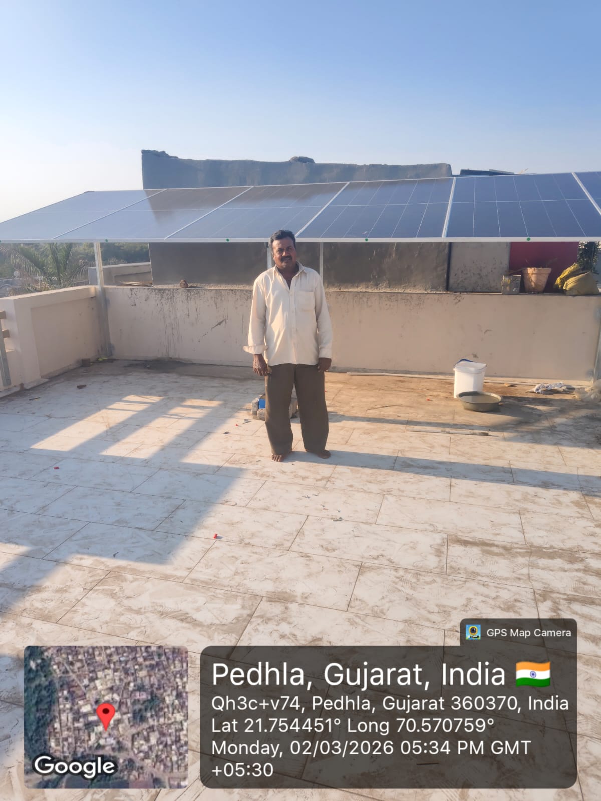 Home rooftop solar system in Pedhla, Gujarat