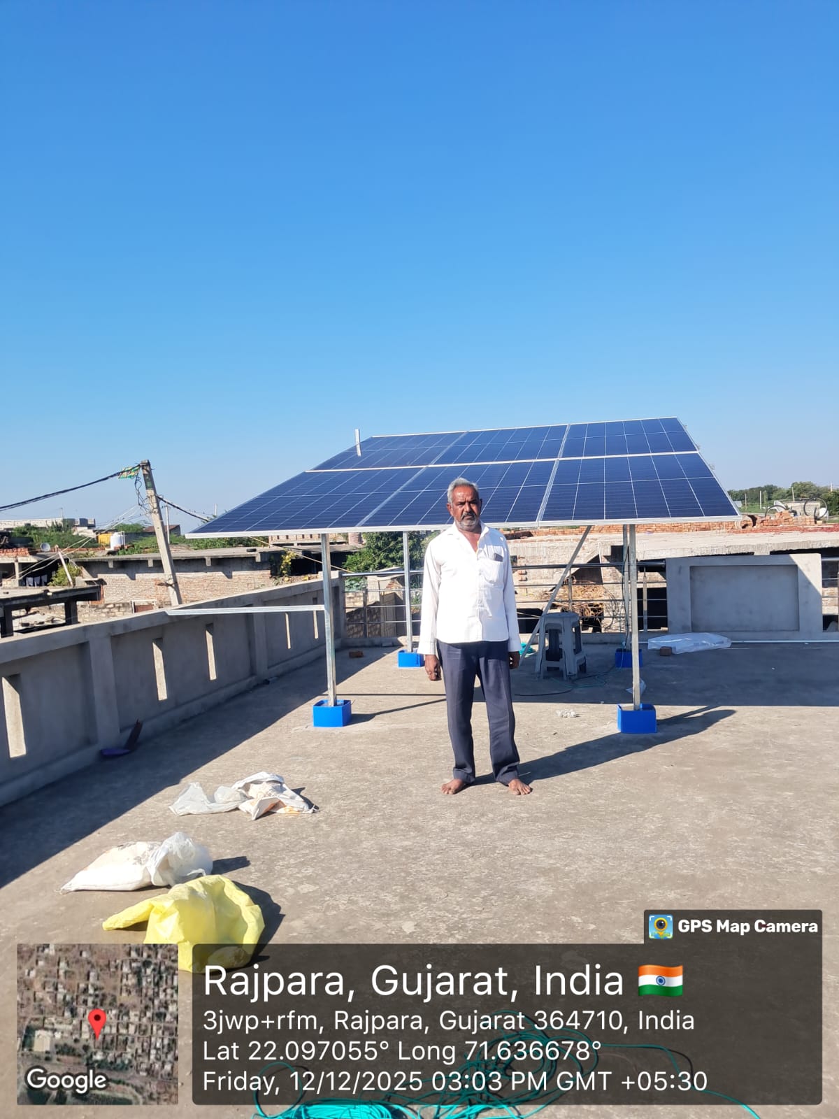 Home rooftop solar system in Rajpara, Gujarat